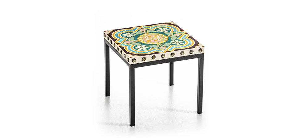 Not a Harem Sofa by Moroso in plush quilted fabric, front view in a Royal Oak Michigan showroom