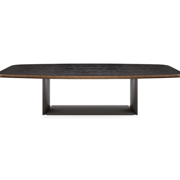 “DRAGON Wood by Cattelan Italia – contemporary Italian dining table with solid wood top and sculptural metal base”