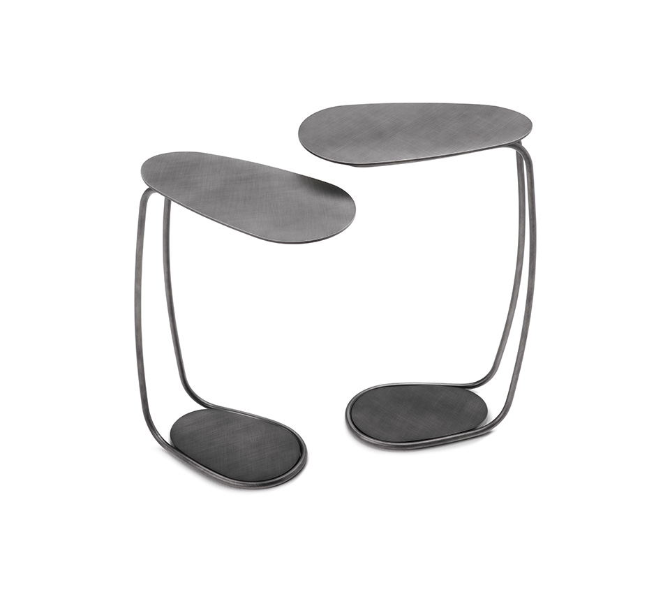 “YAGO by Cattelan Italia – modern Italian side table with sculptural round base and minimalist round top”