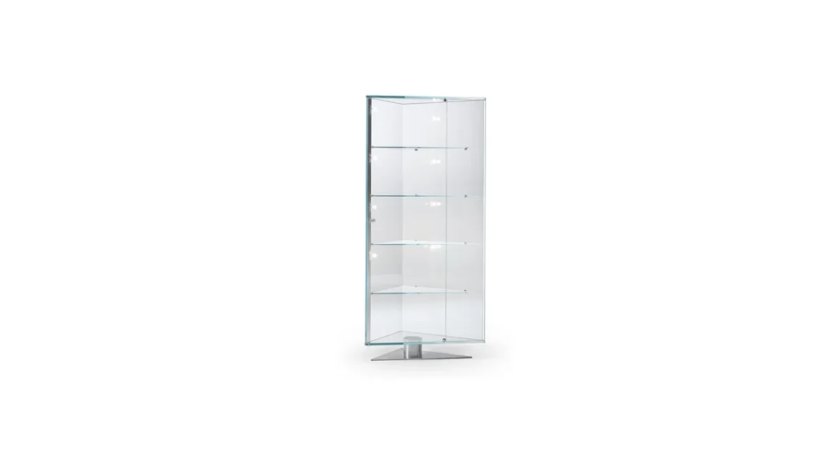 Onis Window Reflex modern Italian display unit with glass panels tailored for luxury showrooms in Royal Oak Michigan