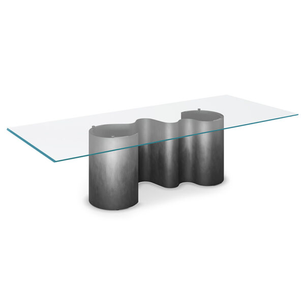“PAPEL Glass by Cattelan Italia – luxury round coffee table with transparent glass top and sculptural base”