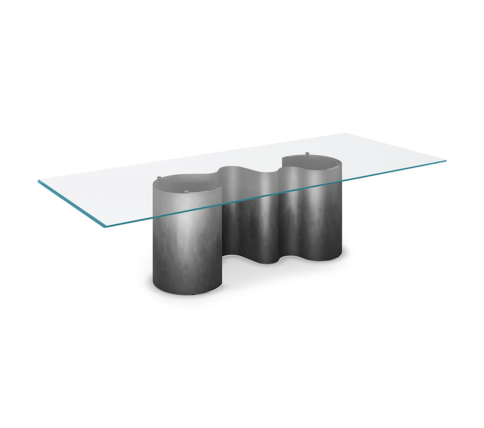 “PAPEL Glass by Cattelan Italia – luxury round coffee table with transparent glass top and sculptural base”
