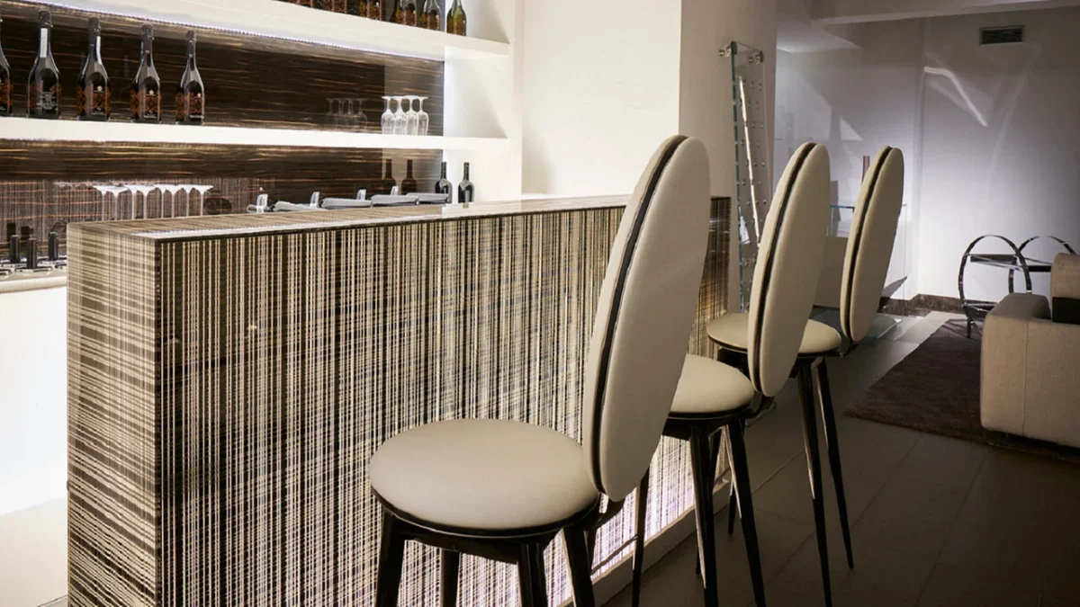 Italian Bastide Tabouret stool by Reflex with modern finish in Troy Michigan showroom