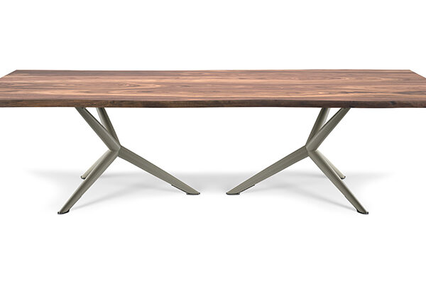 Cattelan Italia ATLANTIS Wood – modern Italian table featuring a solid wood top with live edge and V-shaped base