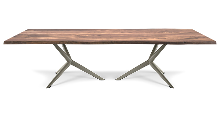 Cattelan Italia ATLANTIS Wood – modern Italian table featuring a solid wood top with live edge and V-shaped base