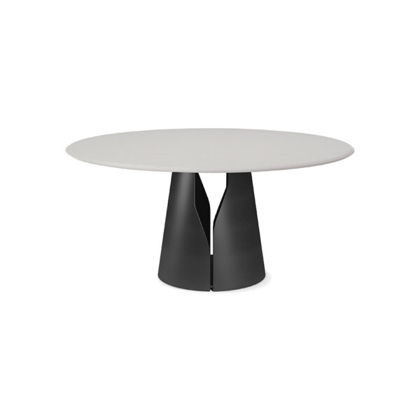 “GIANO Argile by Cattelan Italia – modern round dining table with hand-applied Argile clay top and sculptural metal base”