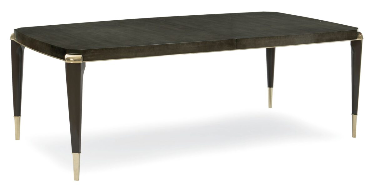 All Trimmed Out by Caracole — a refined dresser with mirrored drawer fronts and metallic trim.