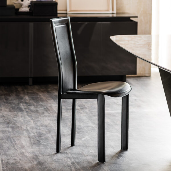 LARA dining chair – luxury Italian furniture with clean lines, tailored upholstery, and subtle elegance