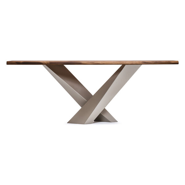 “STRATOS by Cattelan Italia – modern Italian dining table with sculptural steel base and elegant glass or wood top”