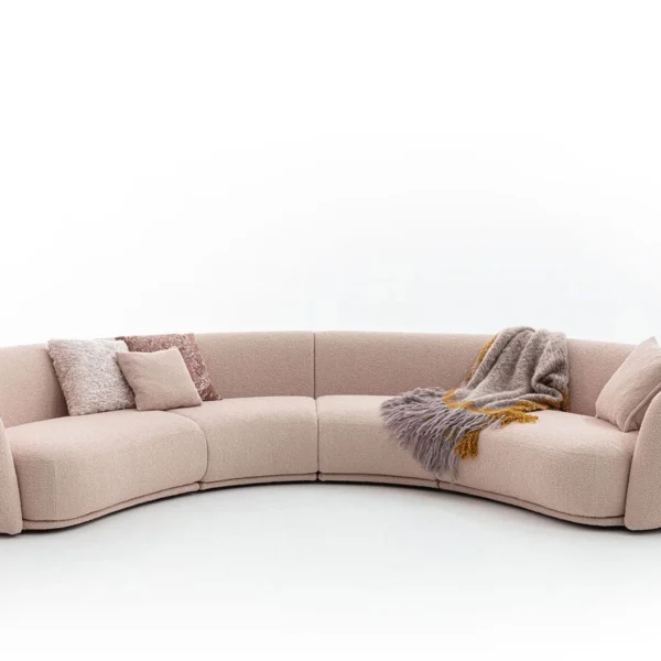 Side view of the Pacific sofa by Moroso, showcasing its low seat height and pillowy, cloud-like structure.