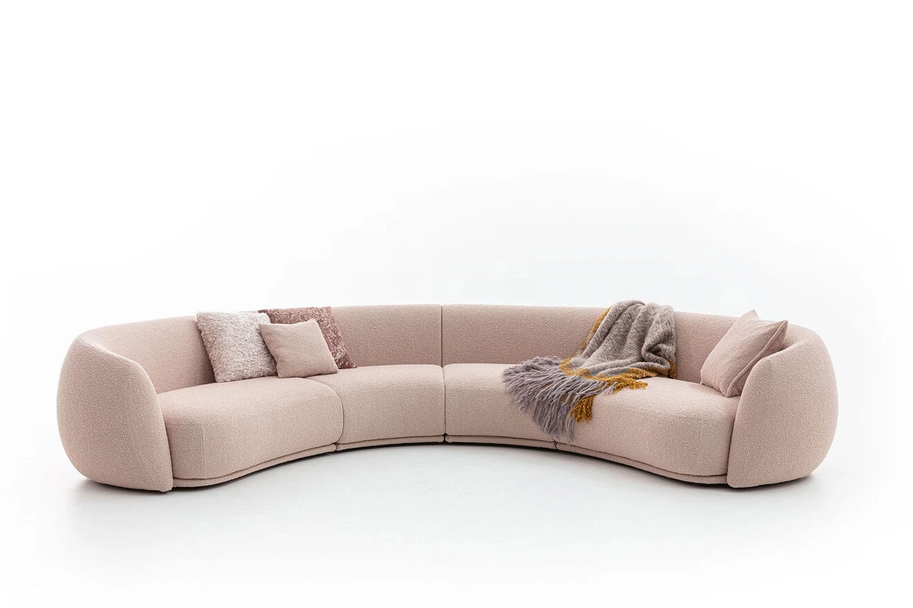 Side view of the Pacific sofa by Moroso, showcasing its low seat height and pillowy, cloud-like structure.