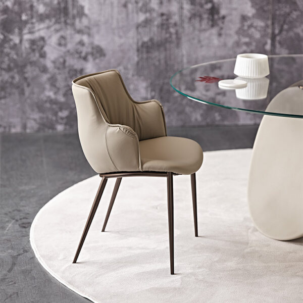 Contemporary RIHANNA ML by Cattelan Italia – designer Italian chair with tailored upholstery and minimalist base