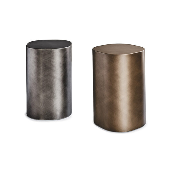 “PANCHO by Cattelan Italia – modern Italian sculptural side table with hammered metal finish”