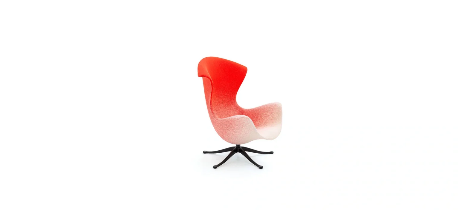 One Page by Moroso rear angle featuring precision stitching and minimalist metal base in a Royal Oak Michigan display