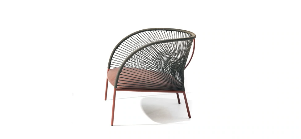 Yumi by Moroso styled with modern accent pillows, emphasizing refined contours in a Royal Oak Michigan interior