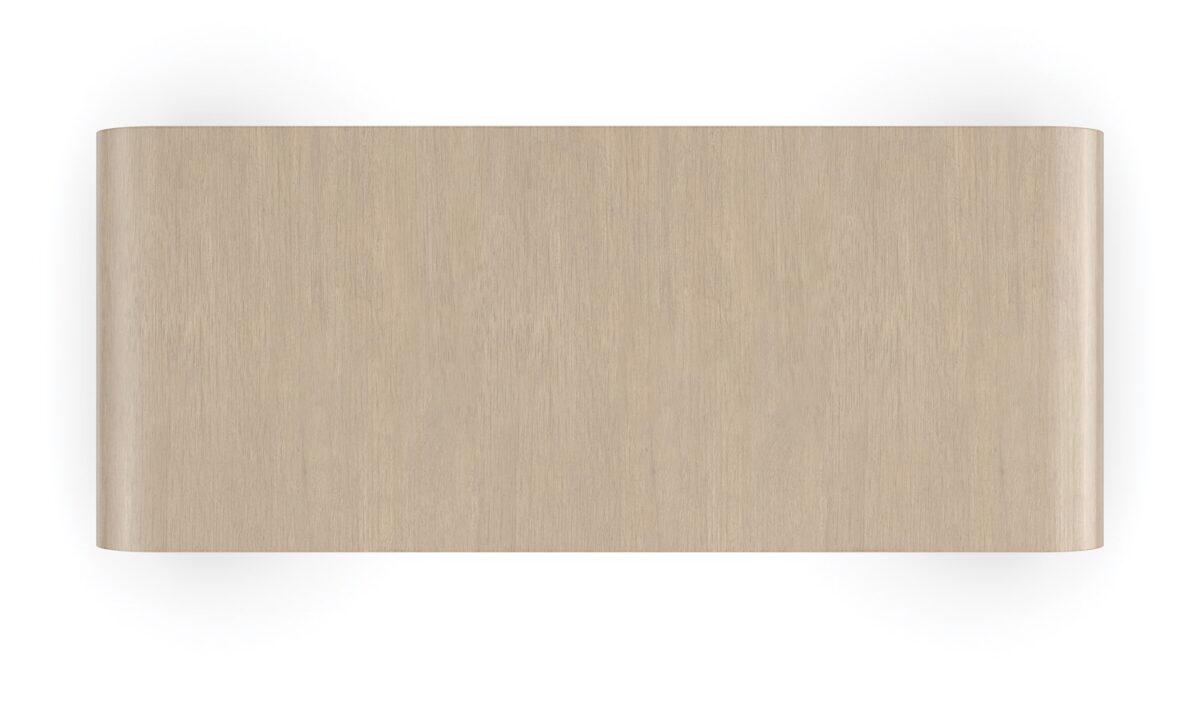 Artistic cocktail table with fluid curves and modern styling in a luxe finish.