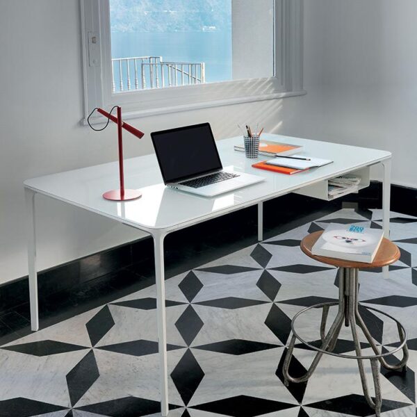 “Sovet Slim Office Table – contemporary workspace table featuring clean lines and elegant rectangular top”