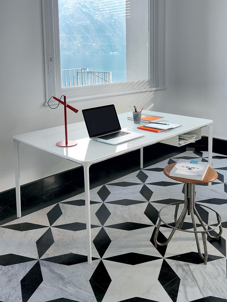 “Sovet Slim Office Table – contemporary workspace table featuring clean lines and elegant rectangular top”