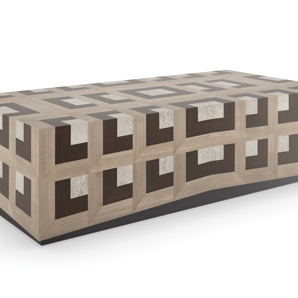 Illusion by Caracole — a modern side table with a reflective mirrored surface and sleek metal frame.