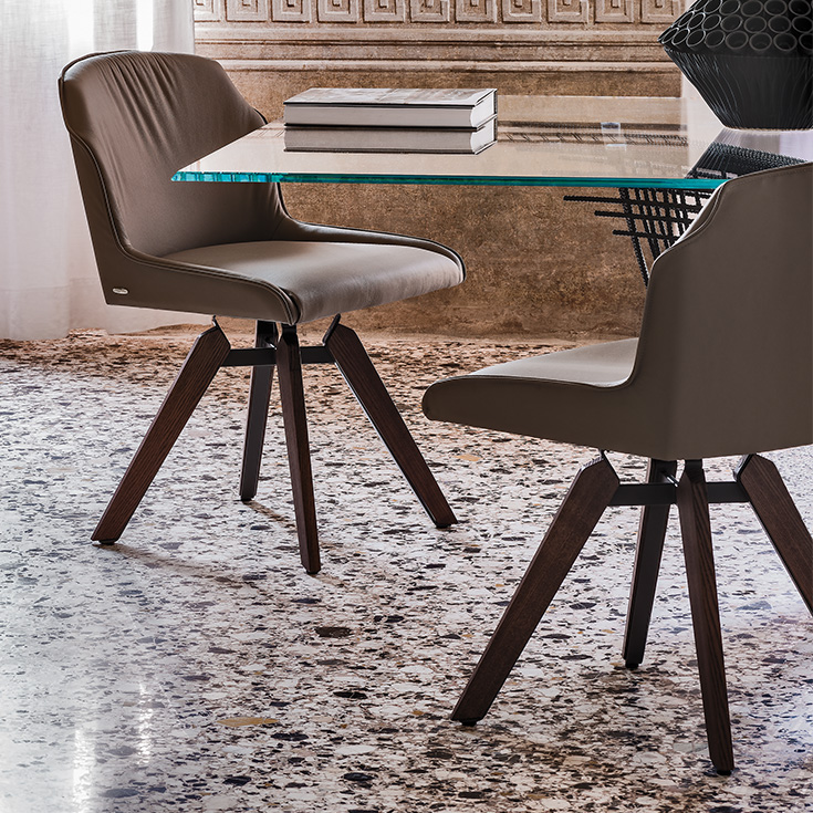 TYLER chair by Cattelan Italia – modern Italian dining chair with upholstered seat and sleek metal legs