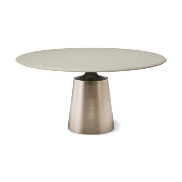 “YODA Argile by Cattelan Italia – round dining table with sculptural base and handcrafted clay-effect Argile top”