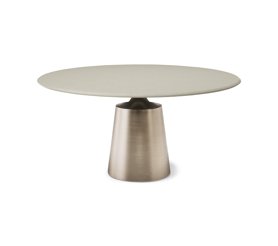 “YODA Argile by Cattelan Italia – round dining table with sculptural base and handcrafted clay-effect Argile top”