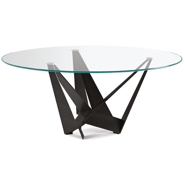 “SKORPIO Round by Cattelan Italia – modern Italian round dining table with sculptural steel base and elegant design”