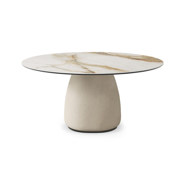 “BOTERO Keramik Round by Cattelan Italia – round Italian designer coffee table with ceramic top and sculptural modern base”
