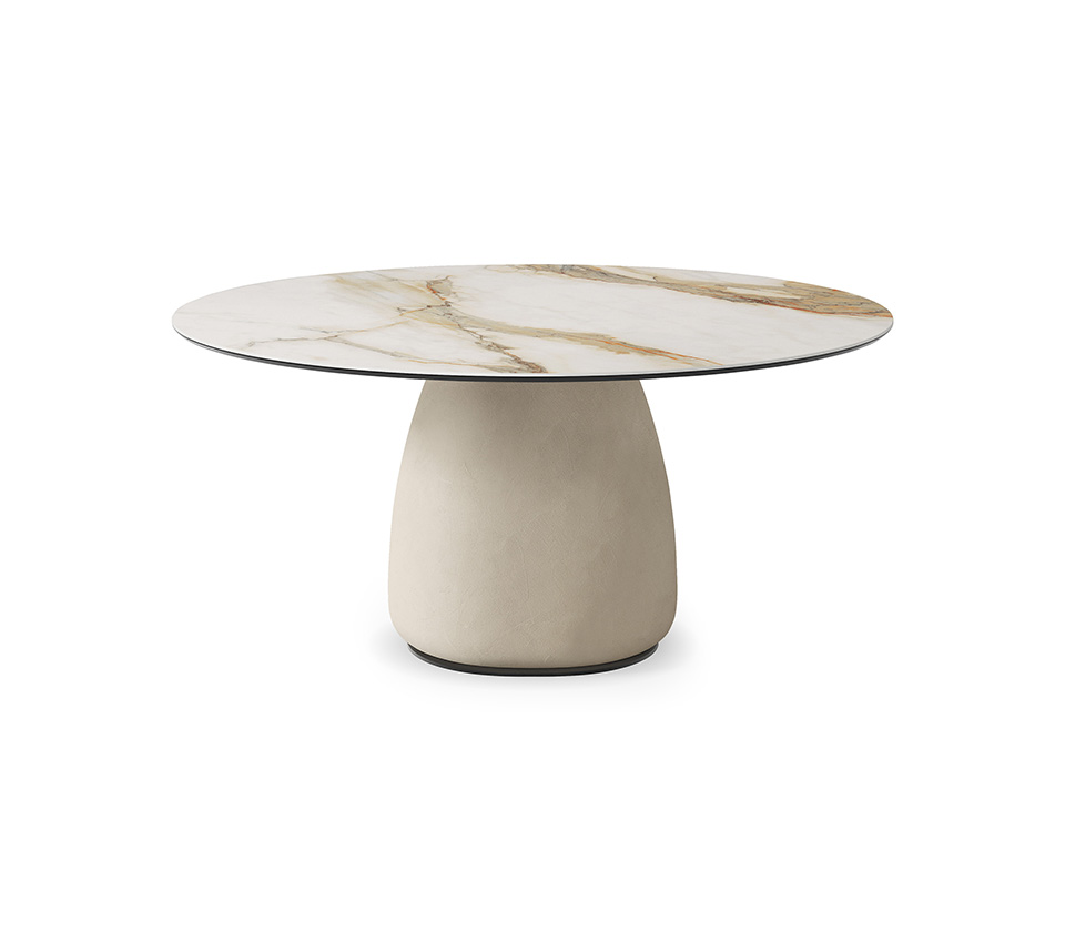 “BOTERO Keramik Round by Cattelan Italia – round Italian designer coffee table with ceramic top and sculptural modern base”