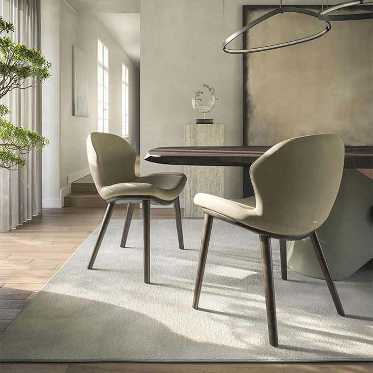 Contemporary RACHEL Wood by Cattelan Italia – luxury Italian designer chair featuring wood base and clean lines