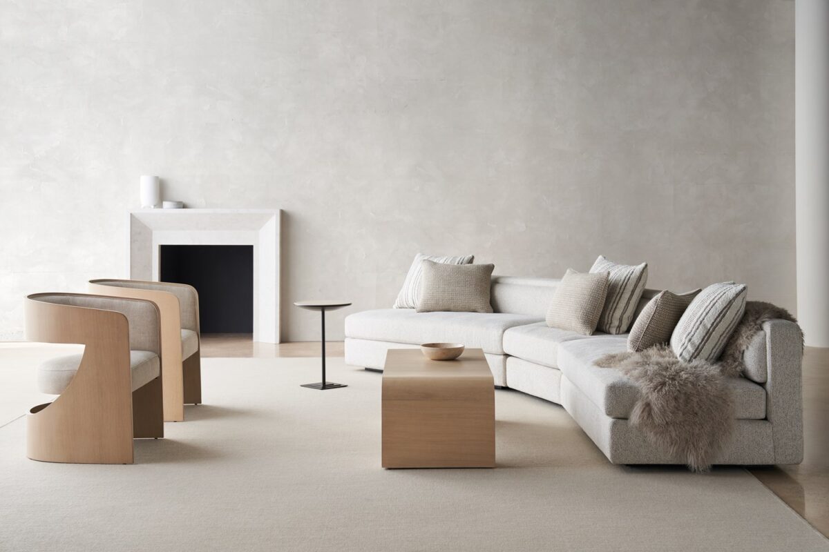 Contemporary table by Caracole designed with dynamic, wave-like forms.