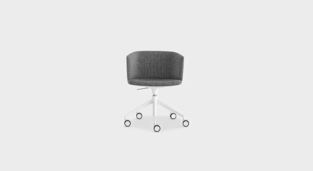 “Side view of S188 chair showcasing ergonomic contour and clean joint between seat and frame.”