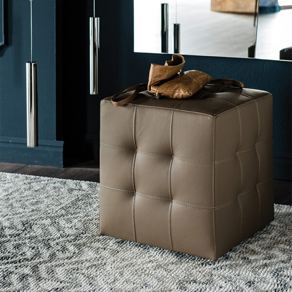 BOB by Cattelan Italia – stylish round pouf for modern interiors with plush finish