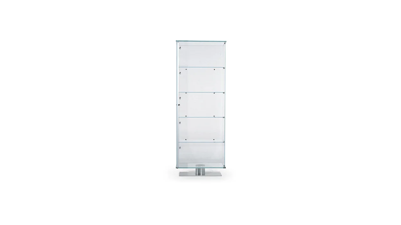 Onis Window Reflex modern Italian display unit with glass panels tailored for luxury showrooms in Royal Oak Michigan