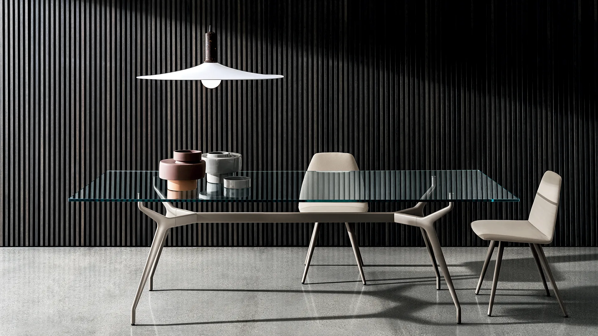 “Arkos Rectangular Table by Sovet – modern Italian dining table with clean lines and sculptural metal base”