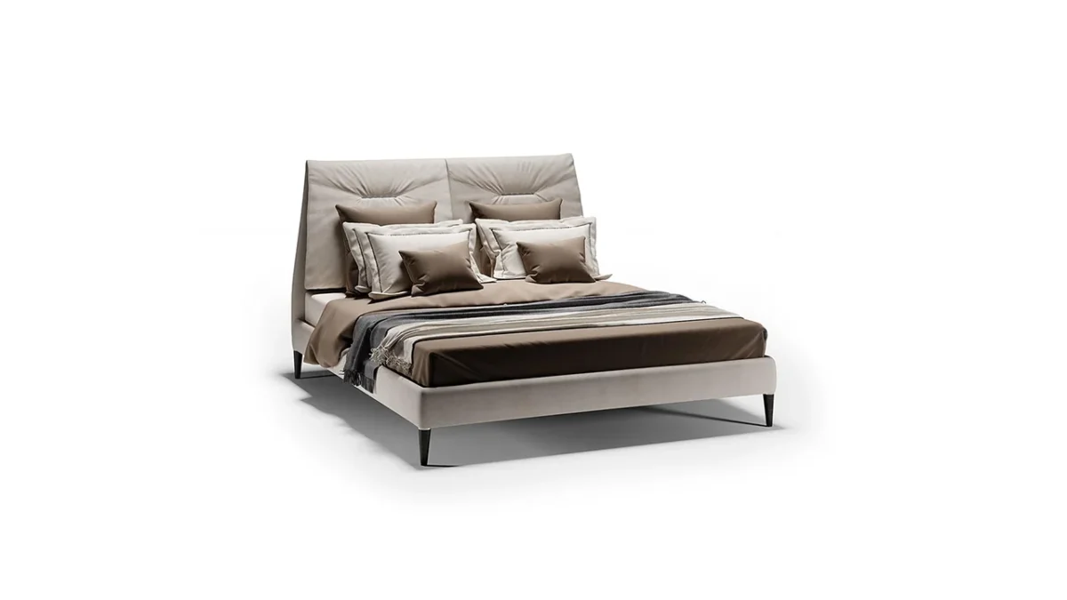 Soft Letto by Reflex showcased in Troy Michigan showroom, modern Italian luxury bed design.