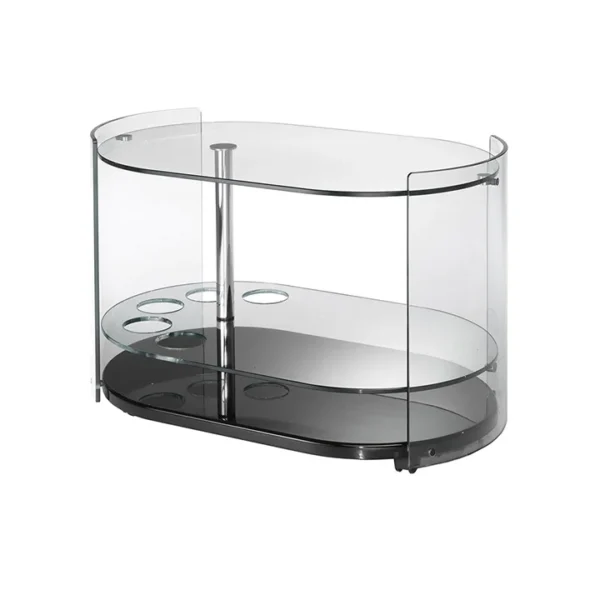 Impact 9000 Trolley Reflex modern Italian serving cart with glass shelves in luxury style for upscale interiors in Royal Oak Michigan