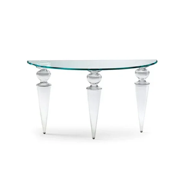 Gran Canal Console with glass top and sculptural base