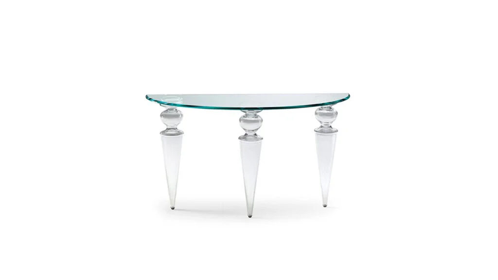 Gran Canal Console with glass top and sculptural base