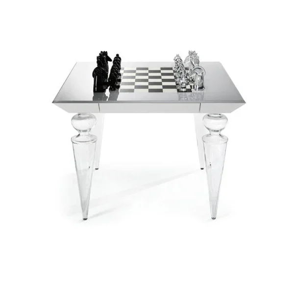 Chess 72 console table with sculptural geometric base
