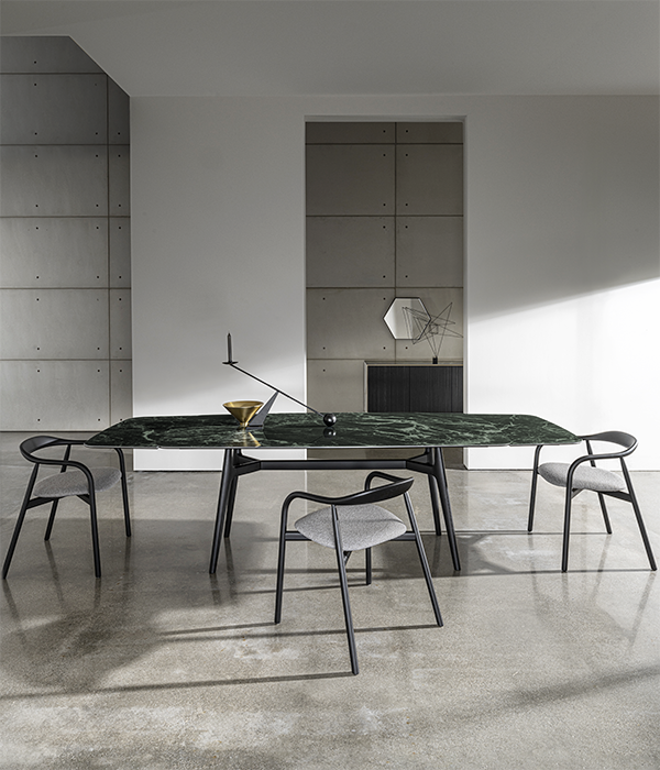 “Arkos Shaped Extensible Table by Sovet – modern Italian extendable dining table with curved silhouette”