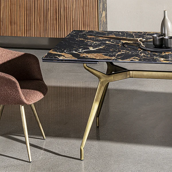 “Arkos Rectangular Extensible Table by Sovet – modern Italian extendable dining table with clean lines and sculptural base”