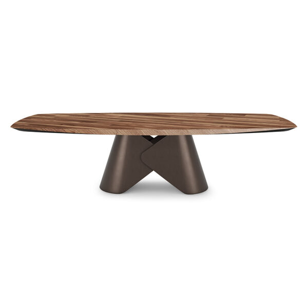 “SCOTT Wood by Cattelan Italia – contemporary rectangular dining table with natural wood top and sculptural metal base”
