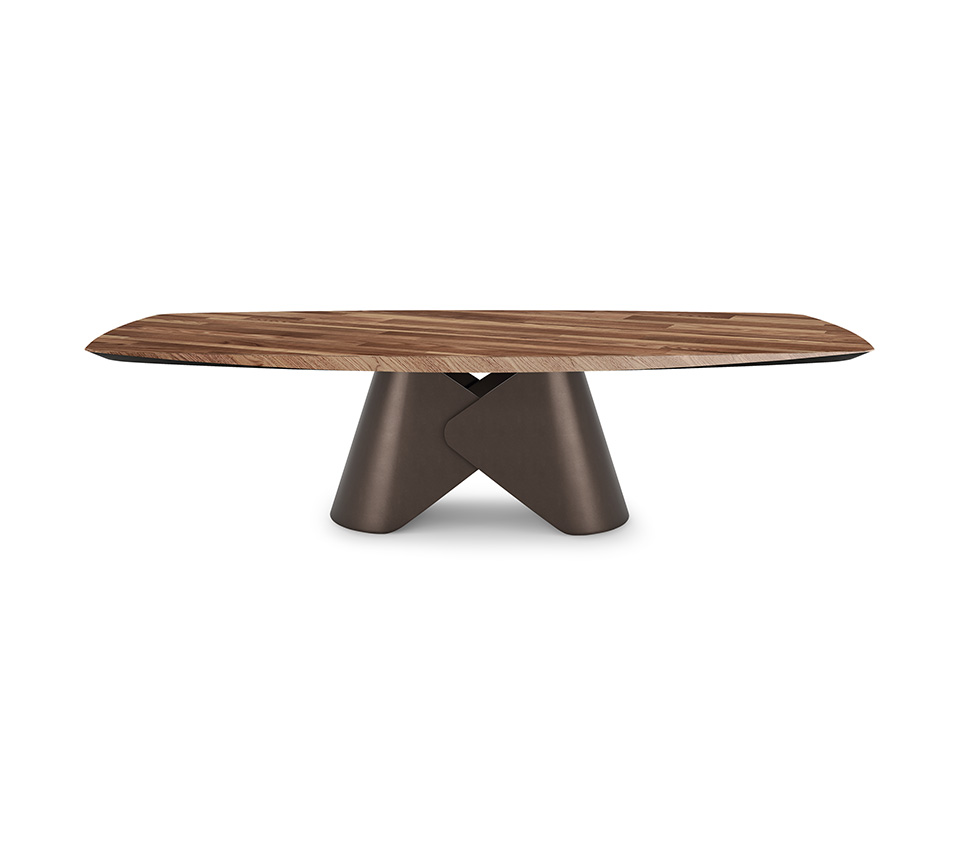 “SCOTT Wood by Cattelan Italia – contemporary rectangular dining table with natural wood top and sculptural metal base”
