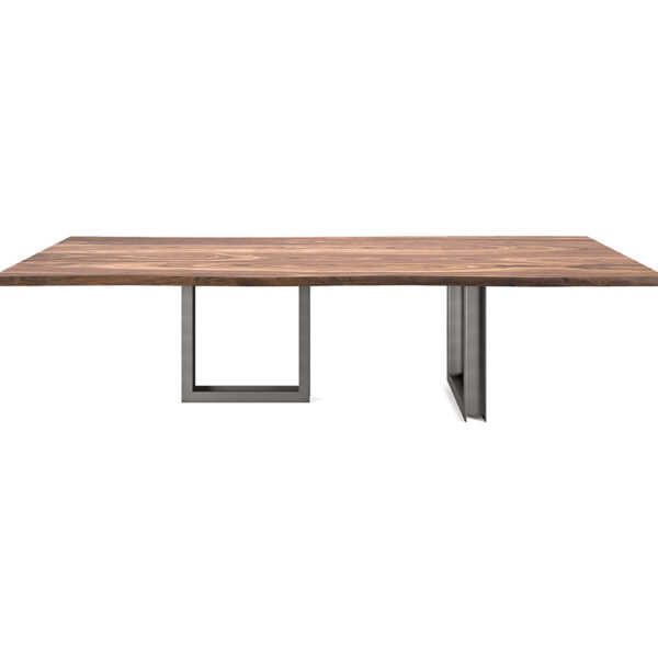  “SIGMA by Cattelan Italia – modern Italian extendable dining table with wooden top and bold steel base”