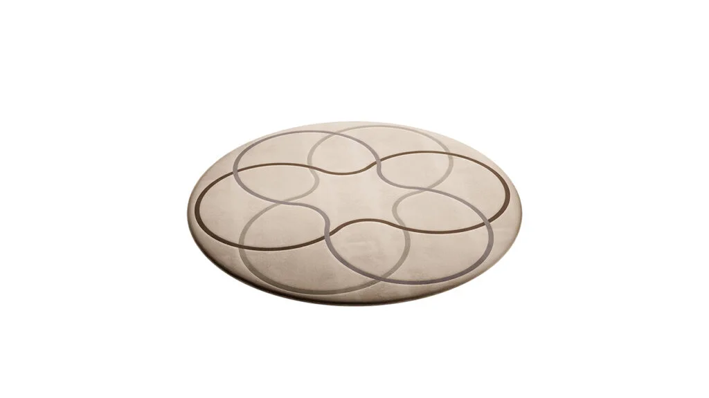 Modern round carpet with abstract design by Reflex