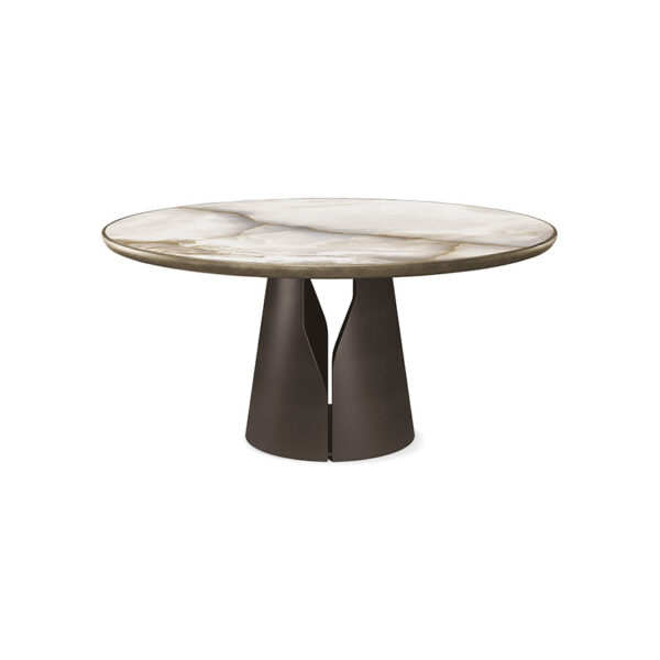 “GIANO Keramik Premium Round by Cattelan Italia – elegant round dining table with luxurious premium ceramic top and sculptural metal base”
