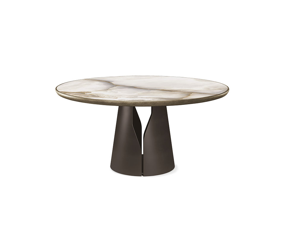 “GIANO Keramik Premium Round by Cattelan Italia – elegant round dining table with luxurious premium ceramic top and sculptural metal base”