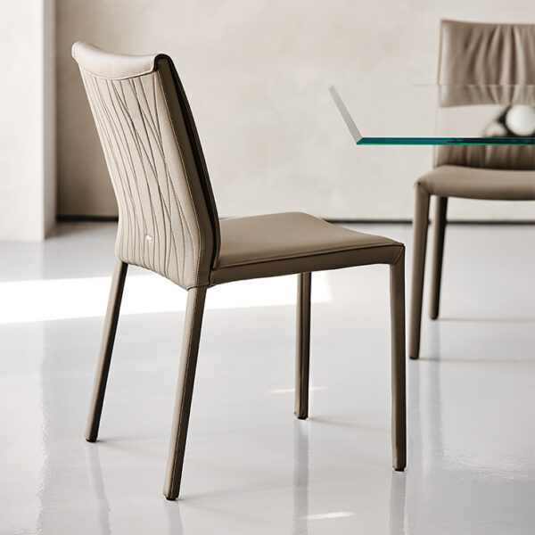 Contemporary ITALIA Couture by Cattelan Italia – modern upholstered chair with diamond-stitched back and elegant profile