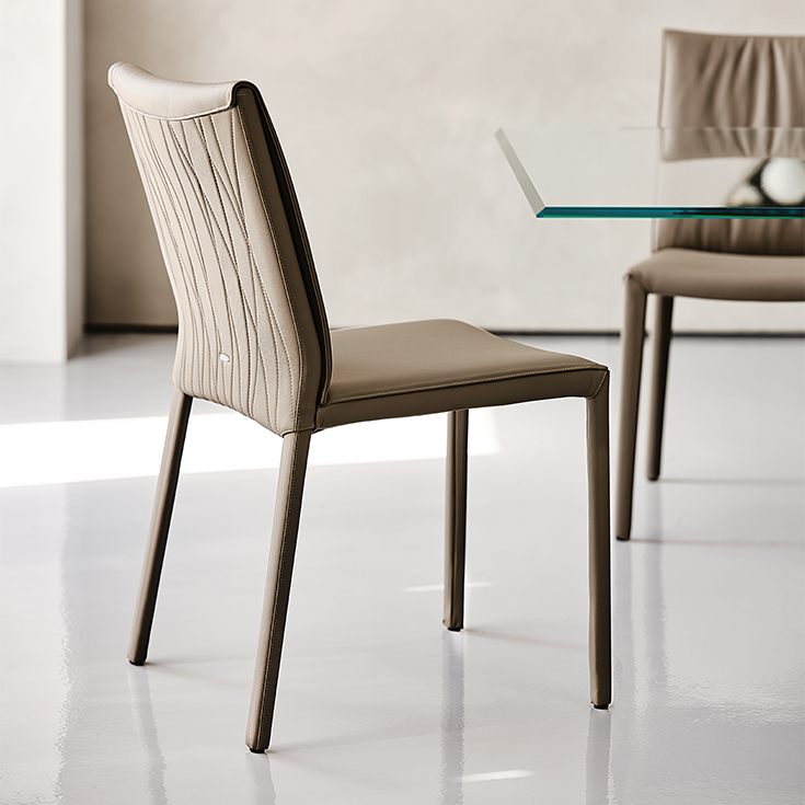 Contemporary ITALIA Couture by Cattelan Italia – modern upholstered chair with diamond-stitched back and elegant profile